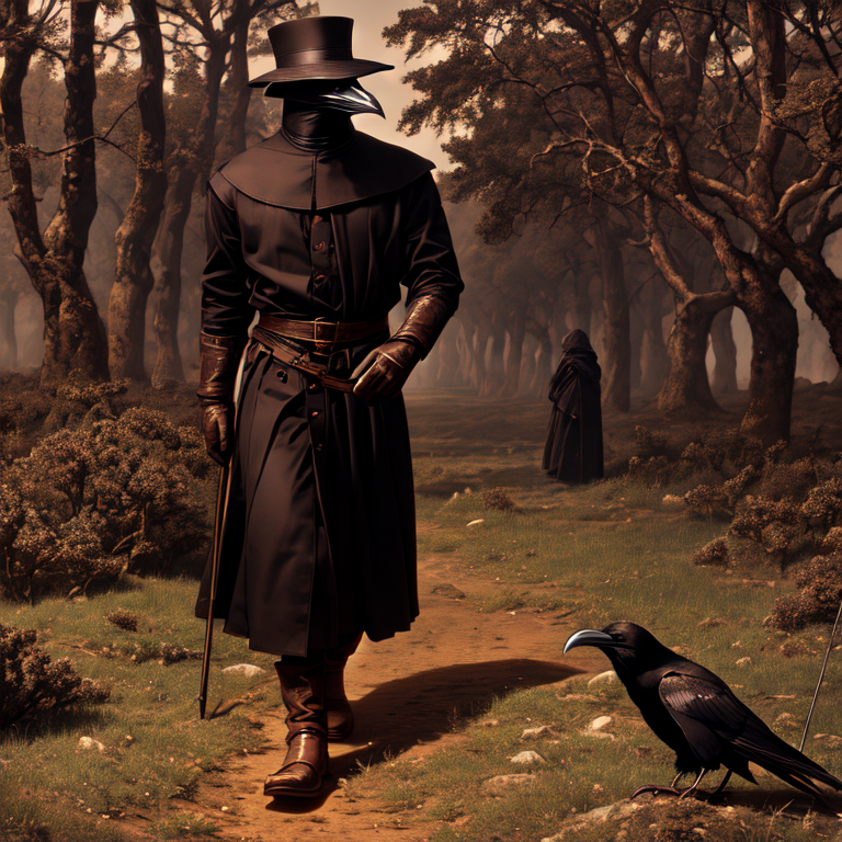 00000-216599559-_lora_Baroque_Fantasy_Realism_1_ Baroque Fantasy Realism, The image shows a man standing in a dark and eerie forest. He is weari.png